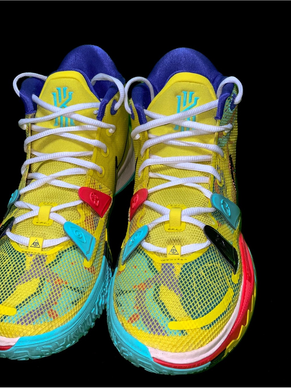 Nike Kids' Yellow Multi-Color Kyrie Basketball Shoes